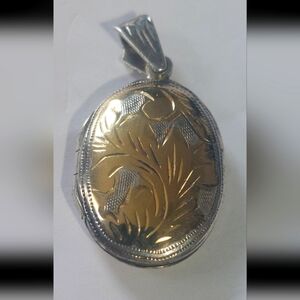 Signed gold vermeil accented 925 locket FAS THAI